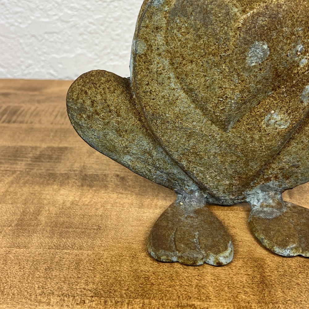 Vintage Rustic Frog Prince W/ Crown Cast Iron Doorstop Wedge - Picture 4 of 10